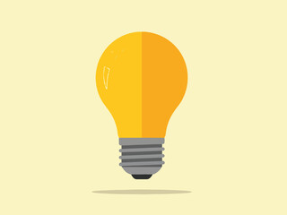 A bright idea: illuminated yellow light bulb symbolizing creativity and inspiration