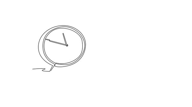 Desk clock beside a to-do list. Time Management concept. Single line draw design Video 4k. Footage graphic illustration