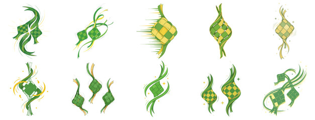 Traditional Ketupat Rice Cake Illustrations