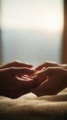 Intimate Couple Holding Hands With Soft Natural Light