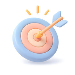 On Target 3D Icon on White Background