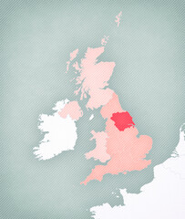 Map of England - Yorkshire and the Humber