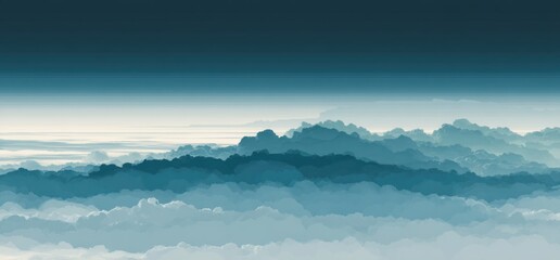 Serene clouds drifting above a calm horizon