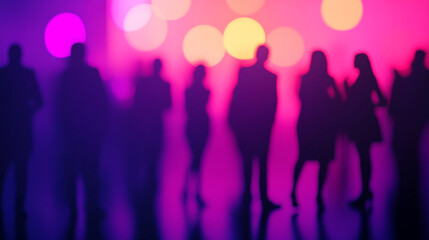 Blurred image of business people socializing at a corporate event or office party, capturing movement, networking, and the lively atmosphere of professional gatherings