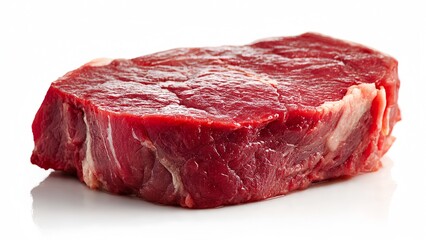 Fototapeta premium Raw beef steak isolated on white background
