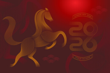 Chinese New Year 2026 Year of the Horse Illustration