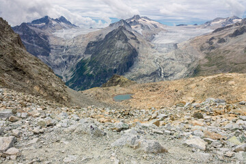 Presena glacier with blue lake