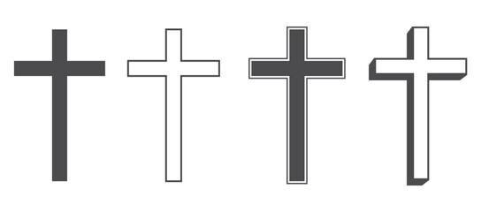 Christian cross set collection. Religious cross.