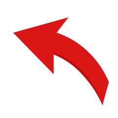 red arrow isolated on white