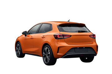 Naklejka premium Bright Orange Modern Hatchback Car with Sporty Design
