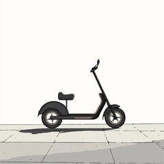 Obraz premium Modern Electric Scooter with Seat on a Paved Surface