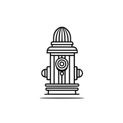 Elegant Fire Hydrant, Black White Line Art | Clean, isolated vector art for creative projects.