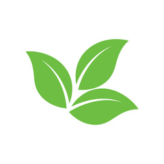 Fototapeta premium Green Leaves Icon Eco Nature Organic Plant Symbol Design
