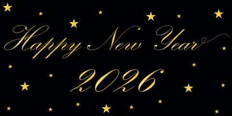 Happy New Year 2026 poster design with fireworks on clean background. New year banner and poster design best for greetings and social media use. © TRENDING VECTOR ART3