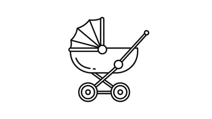 Modern baby stroller for newborns and infants, Generative AI.