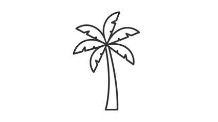 Simple palm tree illustration for tropical designs, Generative AI.