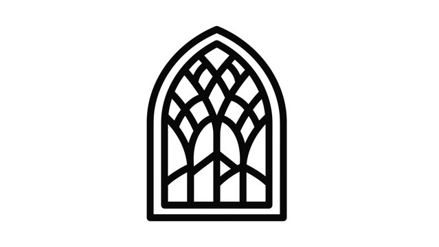 Elegant Gothic window design element, Generative AI.