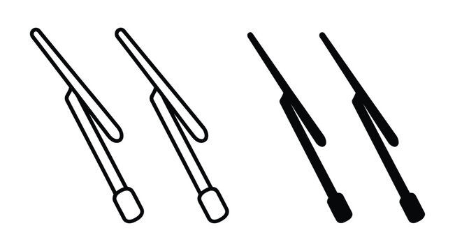 Car windscreen wiper set icon. Vector illustration of windshield wipers icon on white background. 