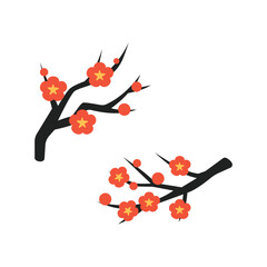 Elegant Blossom Flowers Flat Vector Illustration