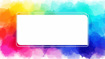 Vibrant rainbow background with white text box for creative design