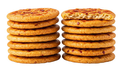 Bulgur crackers with paprika isolated on transparent background