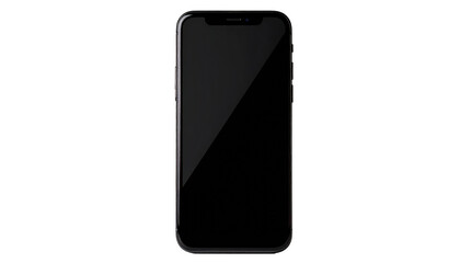 Modern Black Smartphone With Blank Screen Isolated On Transparent Background For App Mockups And Mobile Technology Product Presentations