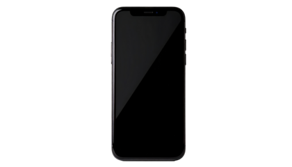 Modern Black Smartphone With Blank Screen Isolated On Transparent Background For App Mockups And Mobile Technology Product Presentations