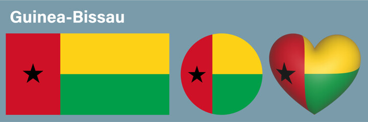 series flag of Guinea-Bissau icon vector illustration sign 