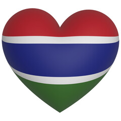 3d heart flag Gambia icon vector illustration sign 