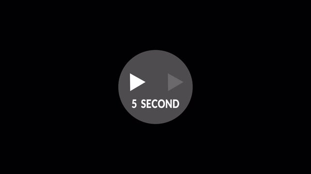 Rewind or REW Graphic icon on transparent Background, Animation of looping rewind shape concept, 4k Animation of looping rewind button concept with glitch effect.