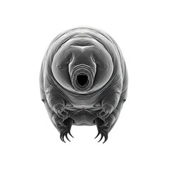 Microscopic tardigrade water bear illustration, transparency cut-out