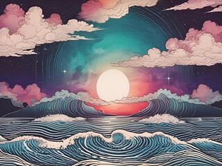 Waves and lines and nebula clouds