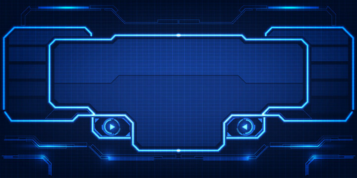 Futuristic frame,screen,panels,border and windows for head up display or dashboard control and technology background.Future sci fi tech style design concepts.Vector illustrations.