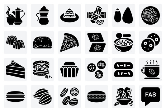 Levantine And Arabian Peninsula Delicacies &ndash; A Collection Of Traditional Meals, Sweets, And Drinks For Cultural Food Illustrations