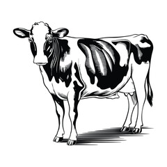 cow on a white background