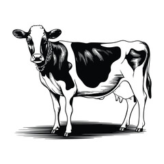 black and white cow