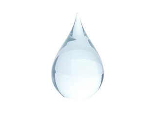Obraz premium Single clear water droplet on a white background
