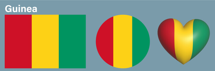 Fototapeta premium set Guinea flag icon vector illustration sign 