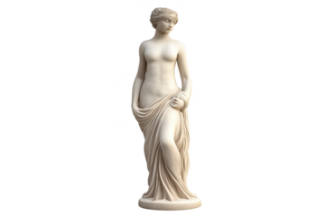 Aphrodite statue with transparent background in the classical style.