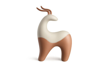 Obraz premium Stylized antelope figurine with transparent background, 3D render