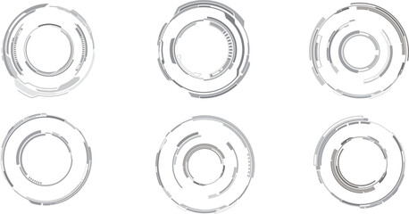 Vector illustrations of set of head up display,User interface for game and digital technology background.	