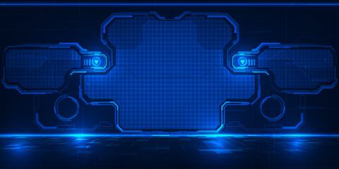 Abstract futuristic frame with hi tech digital panel and frame.Futuristic technology concepts.Vector illustrations. © Alleachday