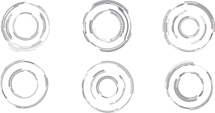 Vector illustrations of set of head up display,User interface for game and digital technology background.	