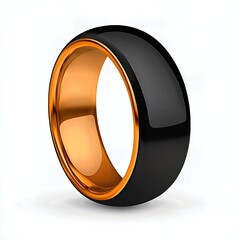 Black and Rose Gold Ring Polished Finish, Contemporary Design
