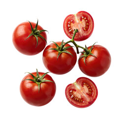 Fototapeta premium Fresh ripe tomatoes with sliced halves