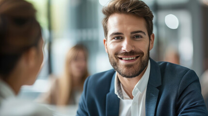 Shot of diverse executive businessman brainstorming discuss at boardroom in corporate teamwork meeting.	