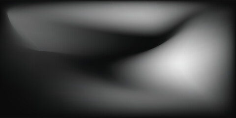 Black dark gray silver white wave abstract background for design. Light wave, wavy line. Ombre gradient. Noise rough modern