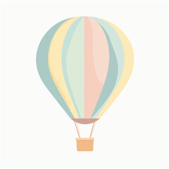 Fototapeta premium Pastel Hot Air Balloon Floating Gracefully in the Sky.