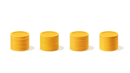 Golden Coin Stacks Vector Icon Set for Financial and Business Use