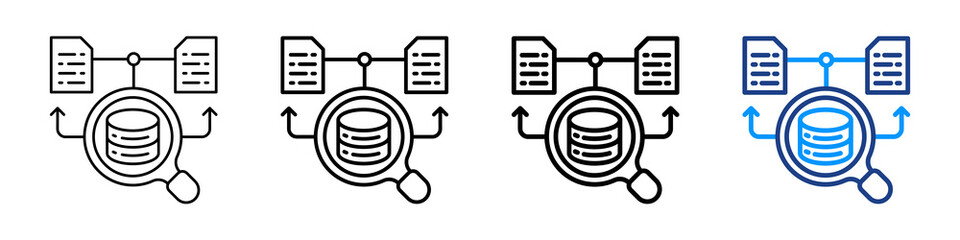 Data Classification Icon Different Style Outline Collection Set.